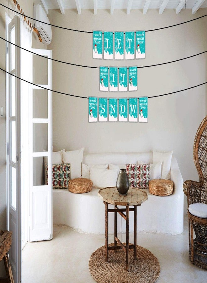 ثيم ماي بارتي مستلزمات حفلات أعياد الميلاد من ثيم ماي بارتي (زينة مستوحاة من موضوع معين - لافتة - دع الثلج يتساقط) - Image 1